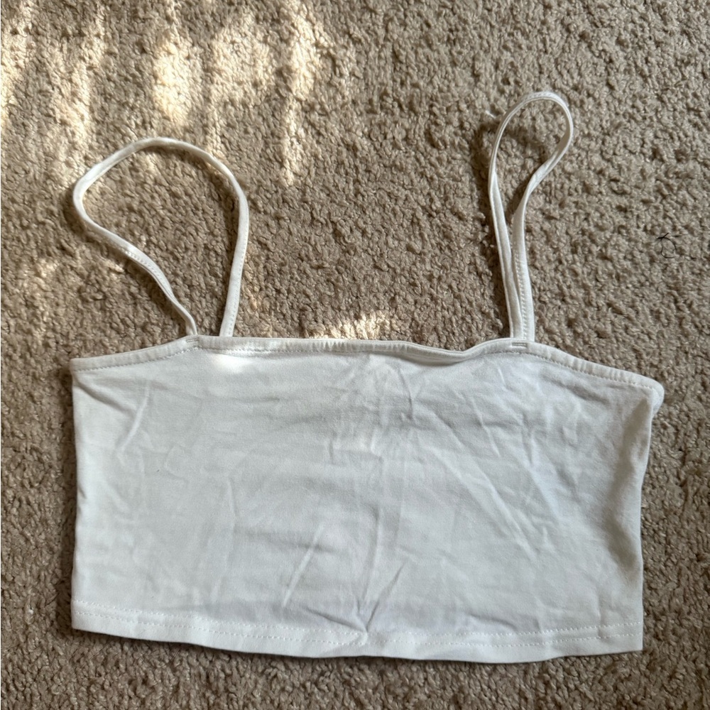 H&M Jersey Crop top White